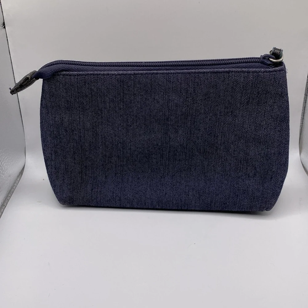 Frankie & Johnnie Vegas Embroidered Denim Makeup Case‎ Clutch Bag